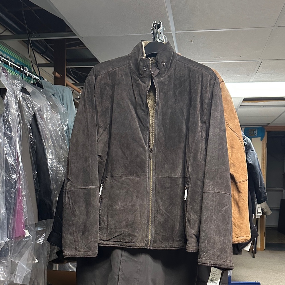 Men's Suede Jacket in Rich Walnut - RC Comstock Expedition